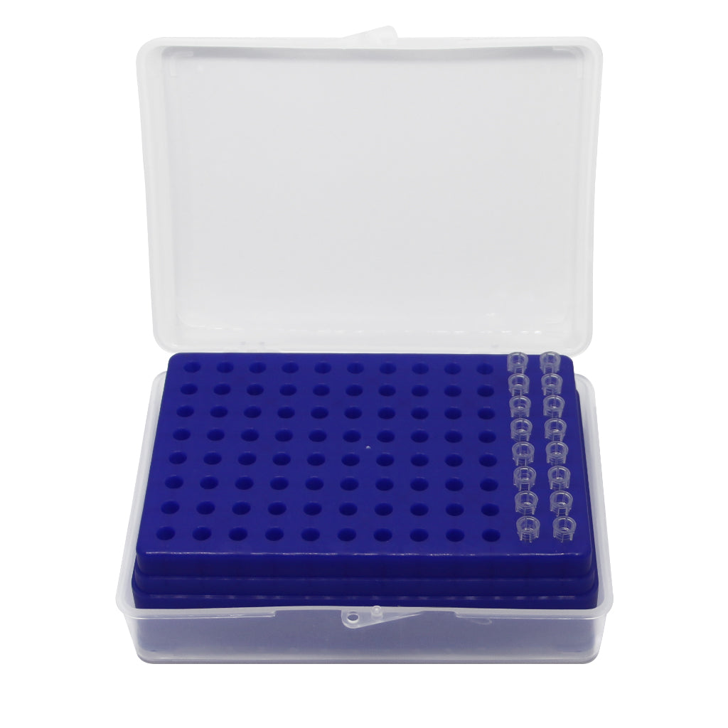LaboQuip Pipette Tip Box (96 wells) 10uL, Empty, Hinged, with carrier plate