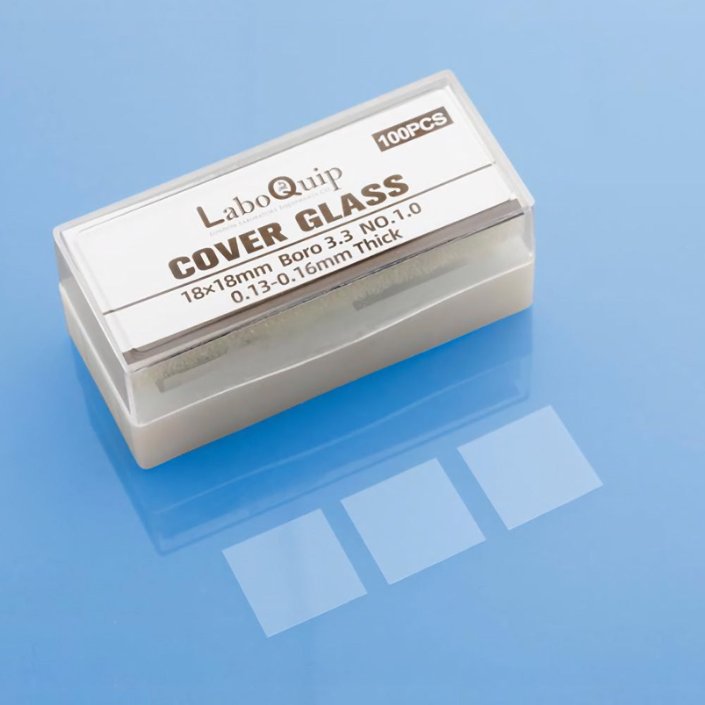 LaboQuip Microscope Slide, Cut edge 7102 (1800Pcs)+Coverslip(2000Pcs),20x20mm in Hing Plastic boxes, Eco pack/S, CE & UKCA Certified