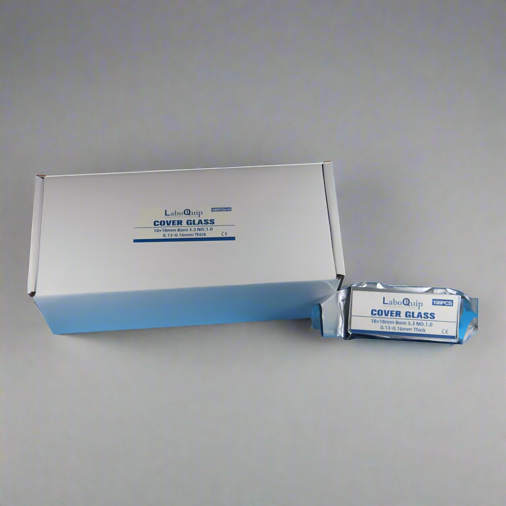 LaboQuip Microscope Slide, Cut edge 7102 (1800Pcs)+Coverslip(2000Pcs),20x20mm in Hing Plastic boxes, Eco pack/S, CE & UKCA Certified