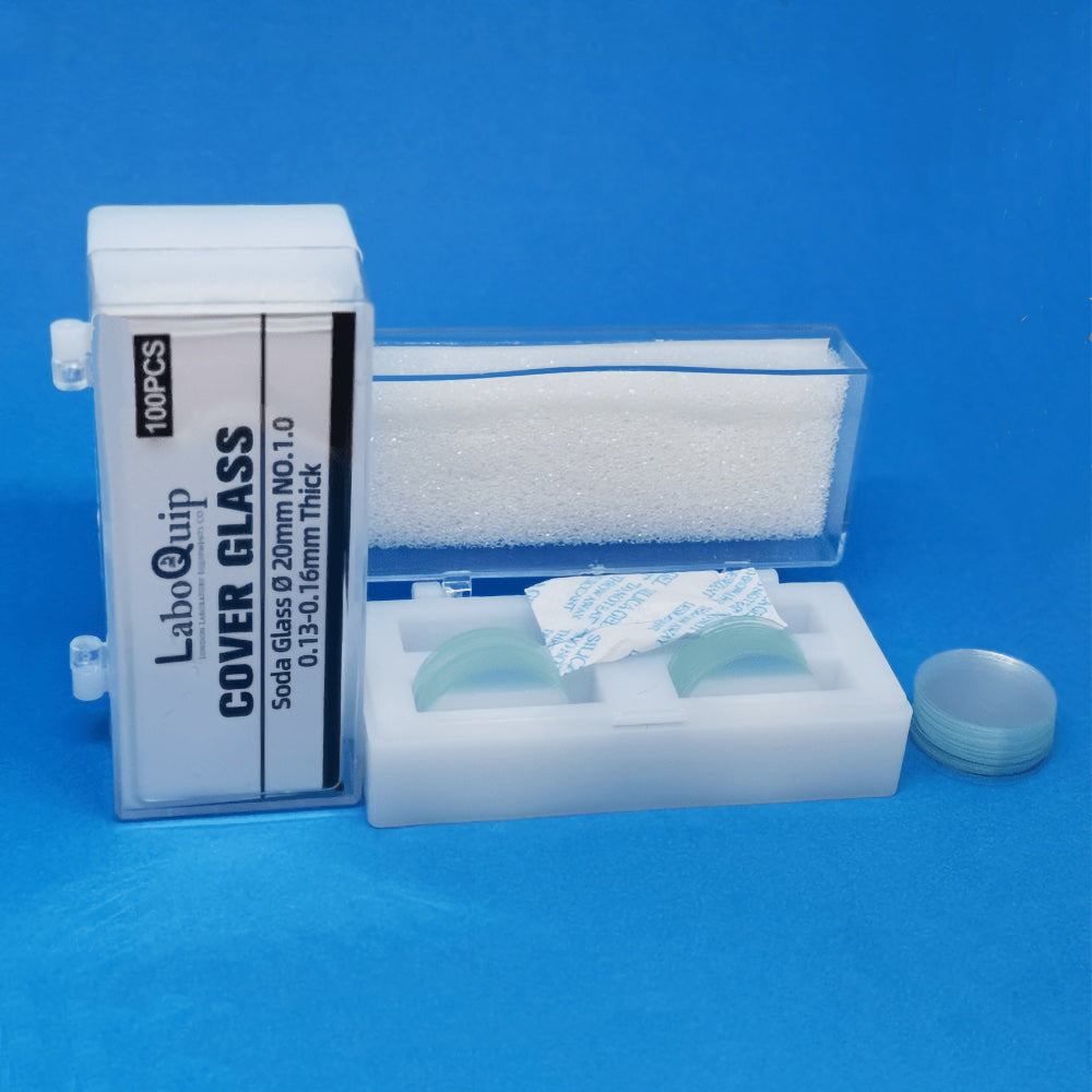 LaboQuip Microscope Coverslips Round - 20mm (100pcs) Glass, No 1