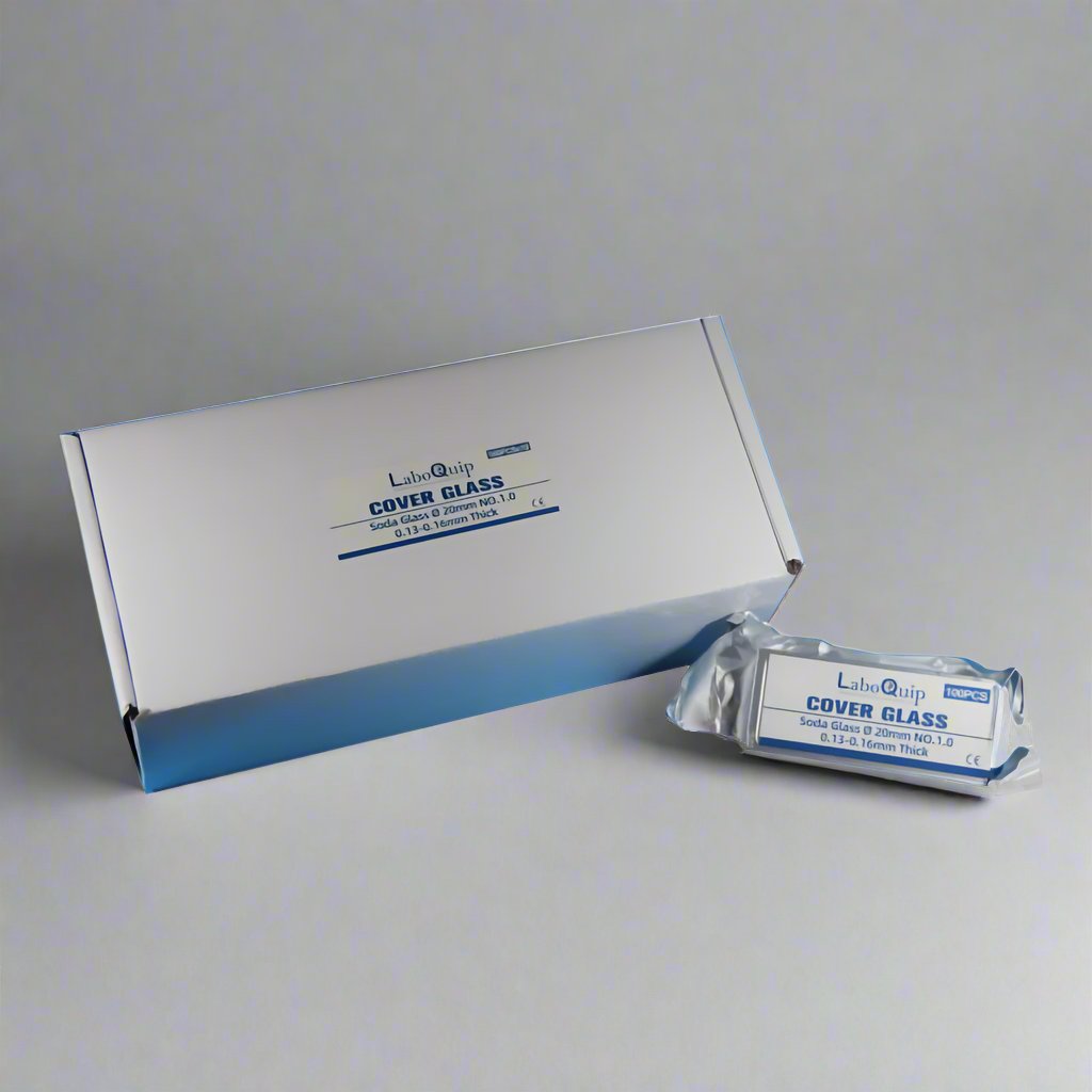 LaboQuip Microscope Slide, Ground edge 7101 (1800Pcs)+Coverslip(2000Pcs),22x22mm in Hing Plastic boxes, Eco pack/S, CE & UKCA Certified