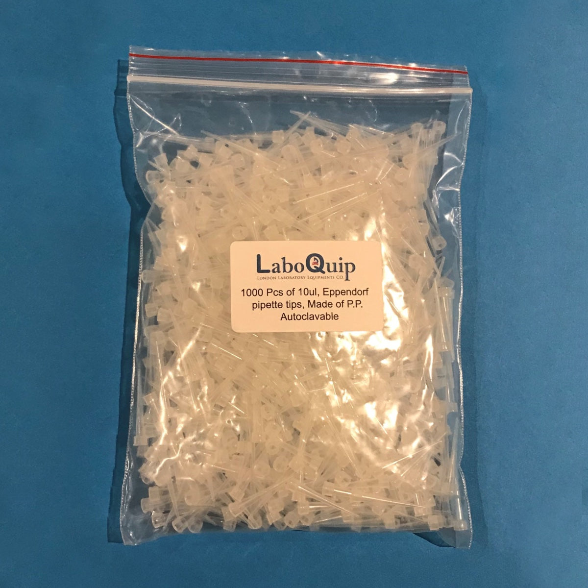 LaboQuip Pipette Tips, 10uL, universal, Extra Long, Eppendorf (Bag of 1000Pcs)
