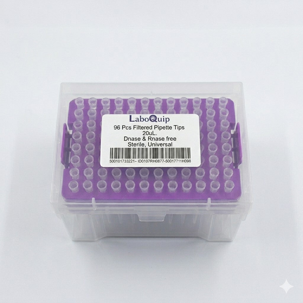 LaboQuip Pipette Tip 1000uL Sterile DNase RNase Free Graduated Low Retention Universal, Rack of 96