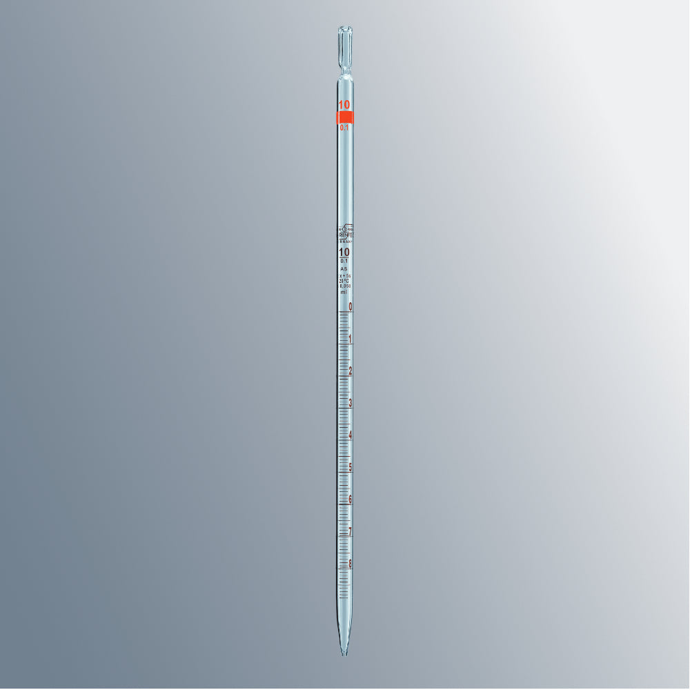 Marienfeld (Germany) Pipette, Graduated, Serological, Glass 10ml Class AS(Lot Certified)