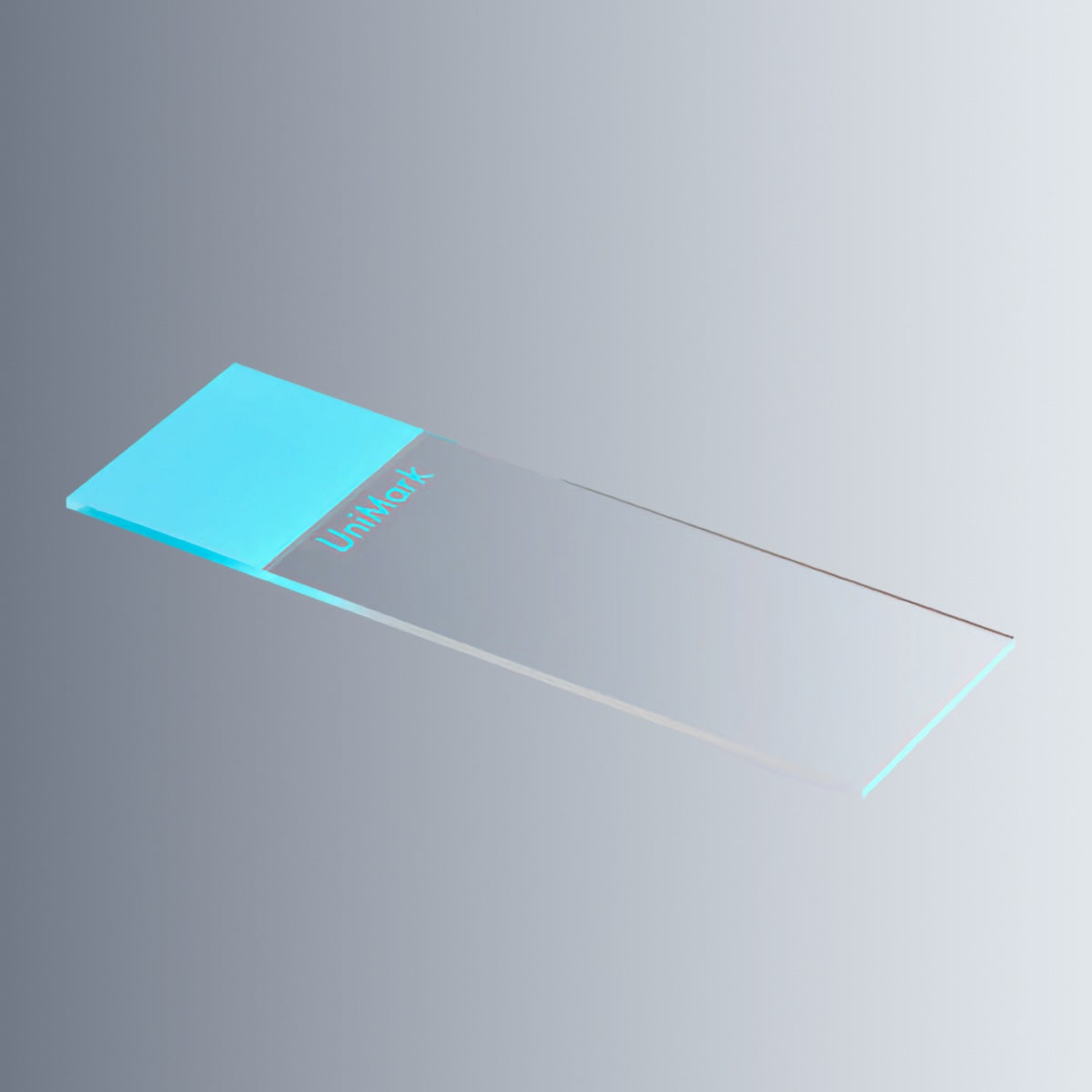 Marienfeld Microscope Slide, White glass, UniMark®, Blue Color,76x26mm, Pack of 50Pcs, DIN ISO 8037-1