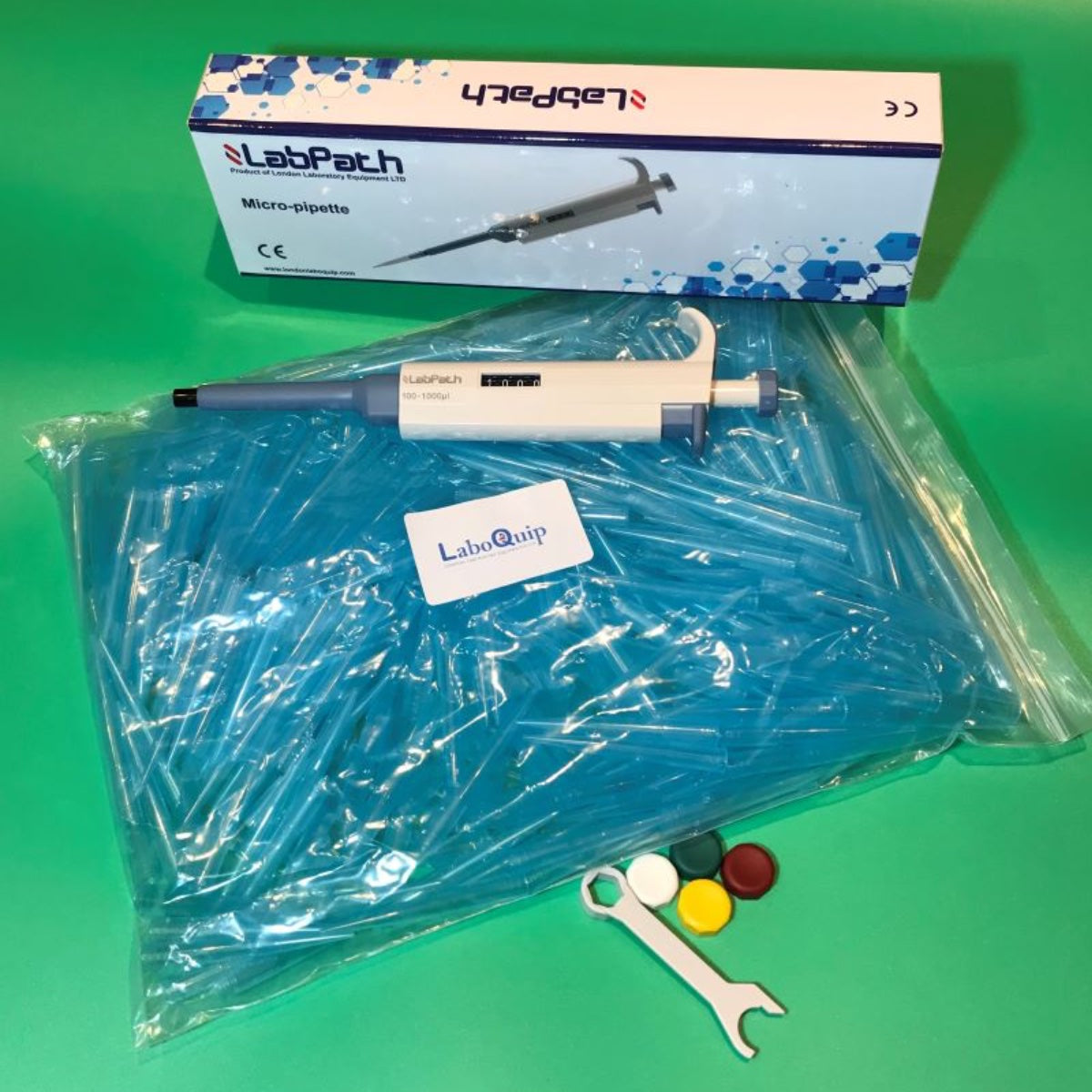 LabPath - Micropipette 100-1000uL, Variable + 500Pcs Tips