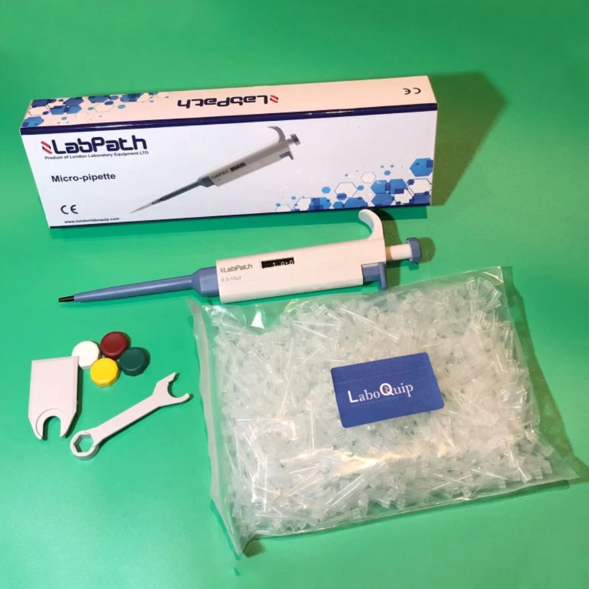 LabPath - Micropipette 0.5-10uL, Variable + 1000Pcs Tips 10μl