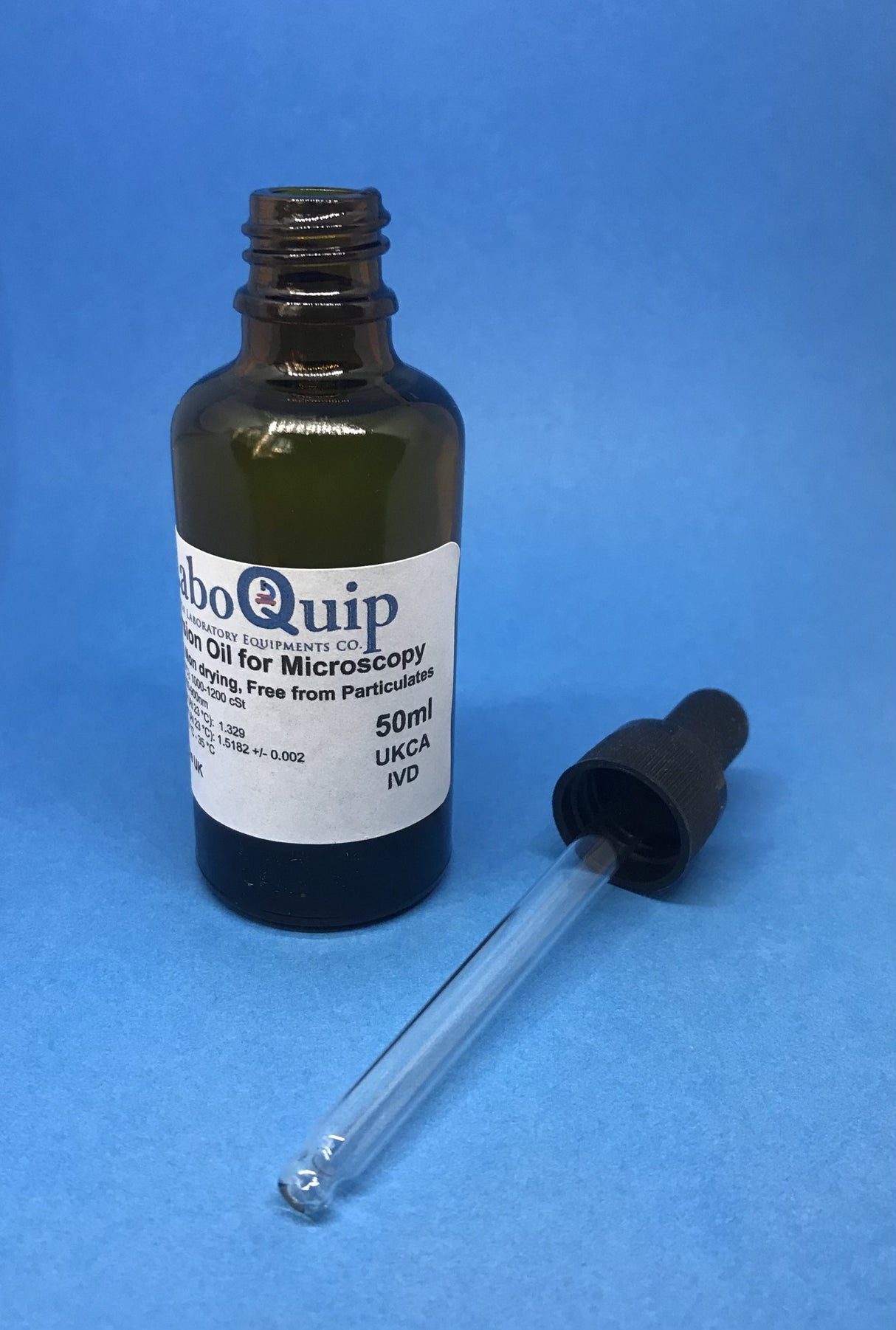 LaboQuip CE UKCA certified immersion oil for hematology histology pathology