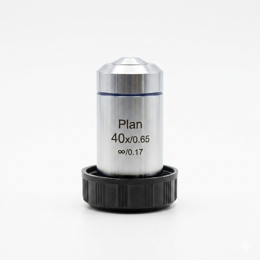LaboQuip Microscope Objective Lens 40X Infinity Plan Achromatic, Black Housing