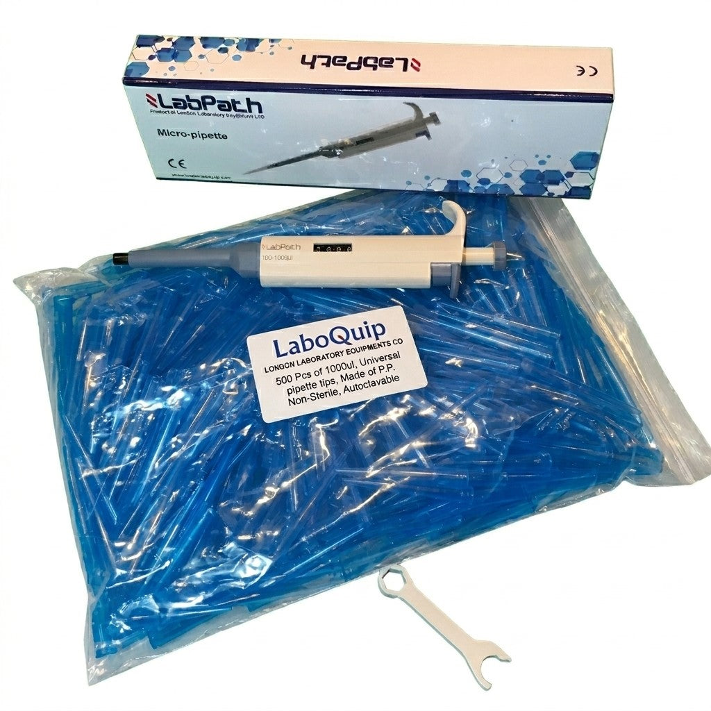 Labpath pipette paired with a 1000uL pipette tip set for precision liquid handling
