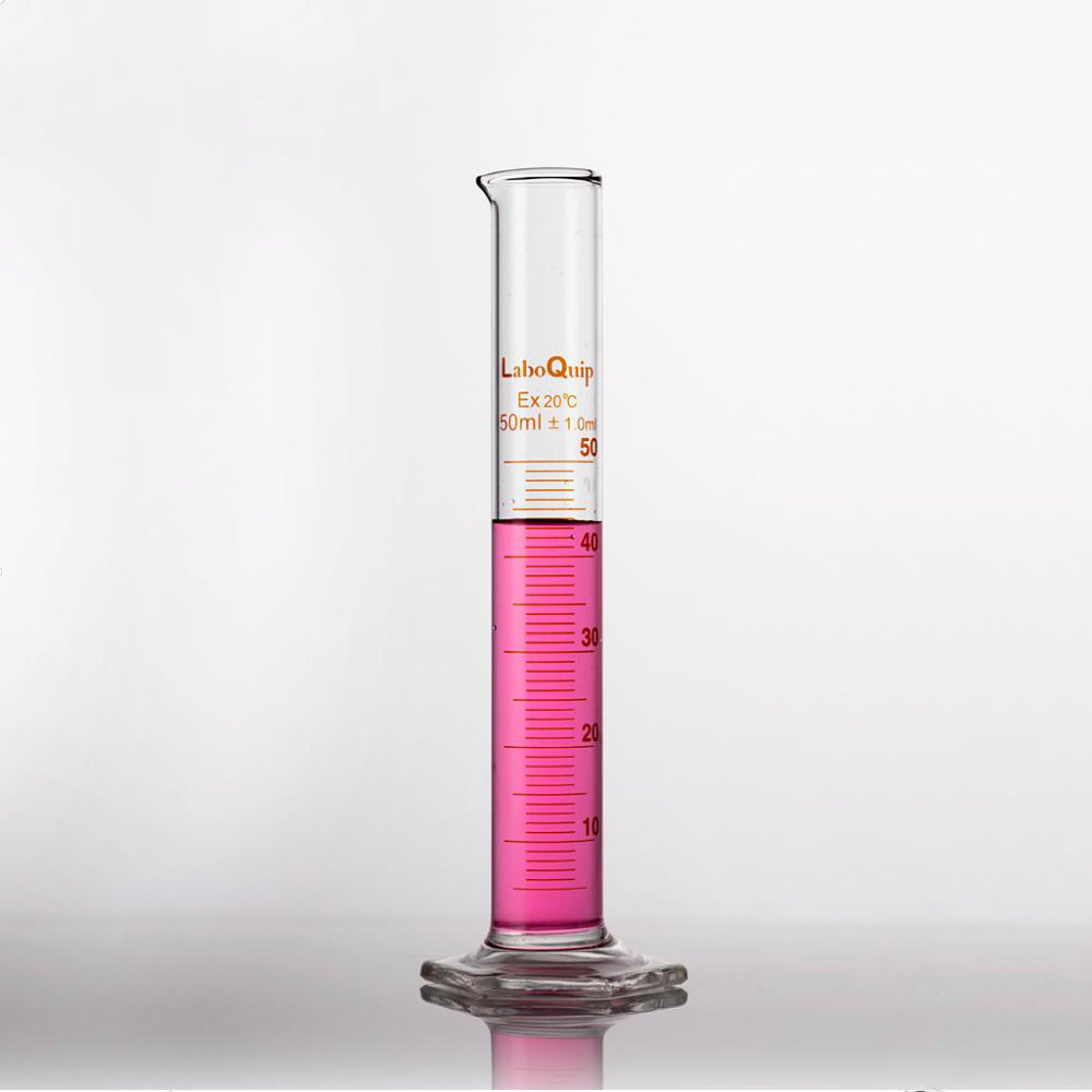 LaboQuip Measuring Cylinder 25ml-Glass- Hex base