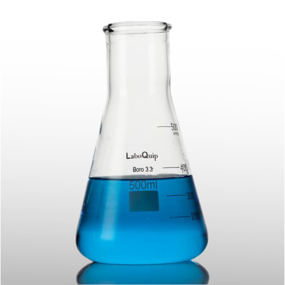 LaboQuip Conical Flask 500ml - Wide-Neck, Borosil.Glass