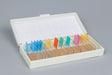 LaboQuip microscope slide storage box 50 places white plastic cork lining
