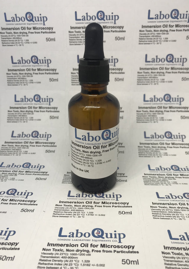 LaboQuip immersion oil 50ml amber bottle glass dropper

