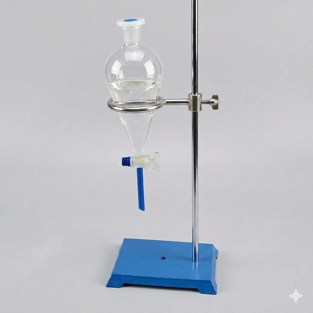 LaboQuip set of heavy duty Stand for Separatory funnel and round metal clamp- Laboratory Accessories