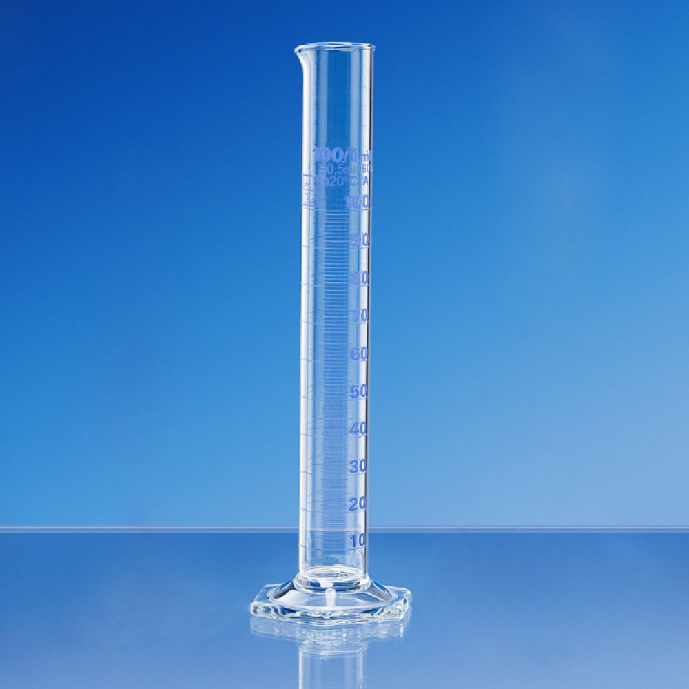 Technosklo Measuring Cylinder 10ml Class A-Glass-Hex base (Made in Czech)